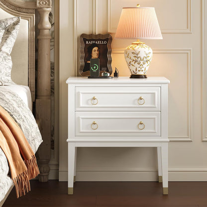 Huuger 27.6 Inch Tall Nightstand with Charging Station, USB-C Port