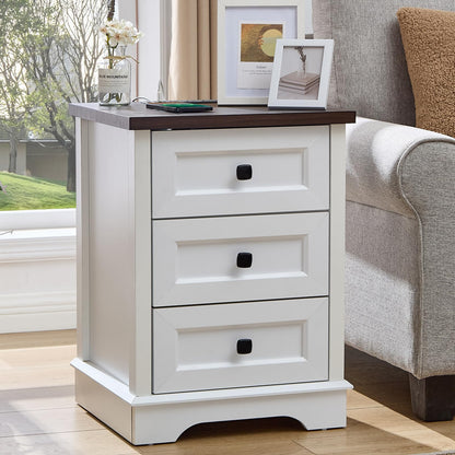 SOOWERY Farmhouse Dresser for Bedroom, Tall Chest of Drawers, Dark Cherry