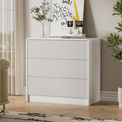 Furniway Black 5 Drawer Dresser for Bedroom, Curved Tall Dresser with Push-to-Open Design, Chest of Drawers for Bedroom, Living Room, Hallway, 15.7”D x 32”W x 47.2”H