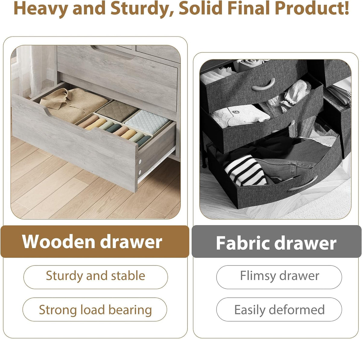 Garvee 7 Dresser for Bedroom, 55" Wide Dresser Drawer with Storage