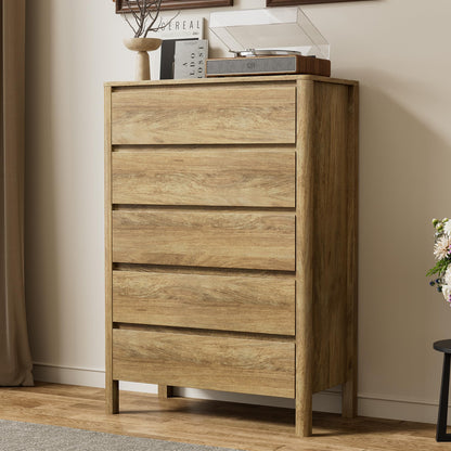 Furniway 63" Wide 9 Drawer Wood Dresser for Bedroom with Legs, Walnut