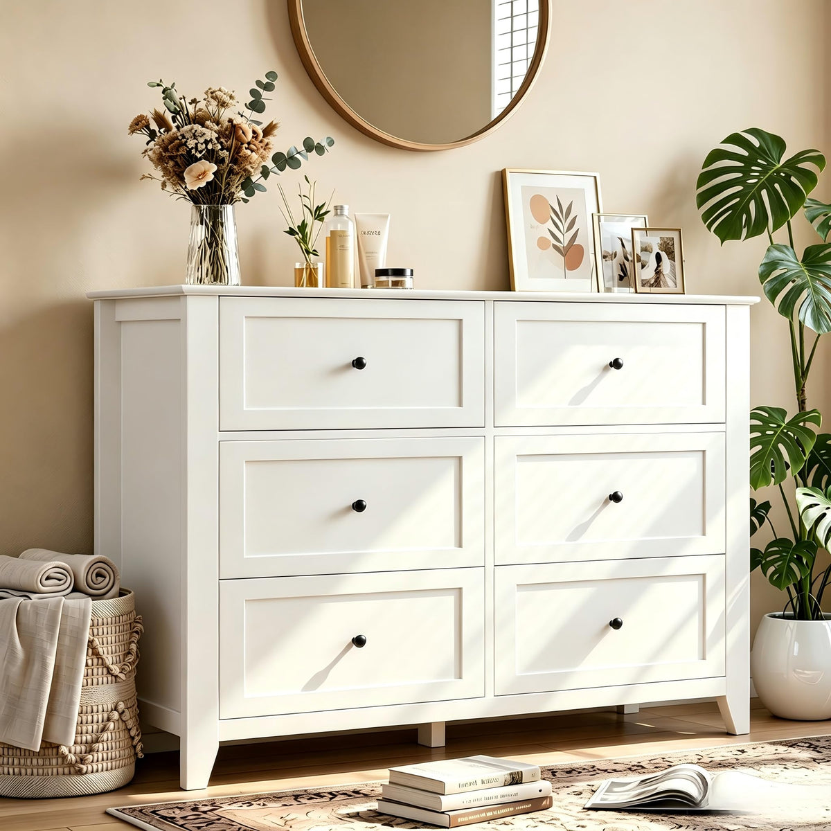 Garvee Grey 7-Drawer Dresser for Bedroom, 54" Entryway Storage Organizer