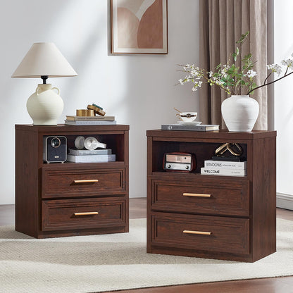 RWYHG 55.1" Wide Farmhouse 6 Drawers Dresser for Bedroom, Light Walnut