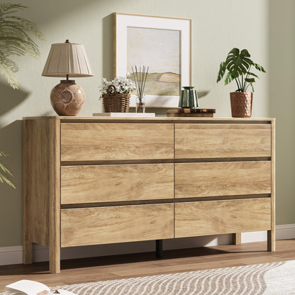 MAISONARIA Walnut 5 Drawer Dresser for Bedroom, 45"Tall Modern Wood Dresser