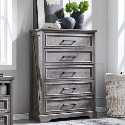 ACCOHOHO Farmhouse 8 Drawers Dresser Chests for Bedroom, Antique White