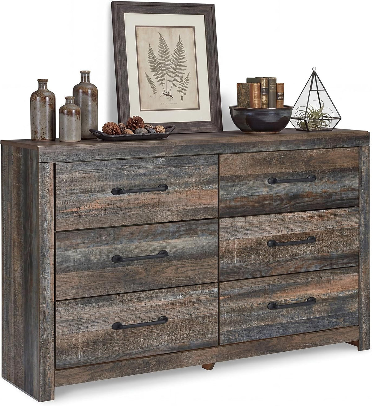 Signature Design by Ashley Rustic 6 Drawer Bedroom Dresser, Drystan