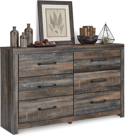 Signature Design by Ashley Rustic 6 Drawer Bedroom Dresser, Drystan