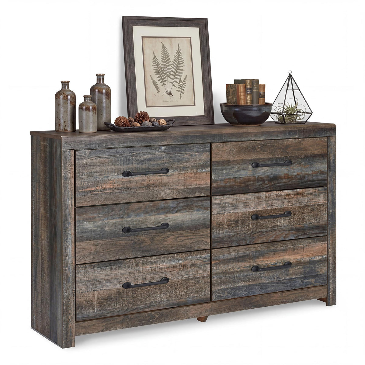 Signature Design by Ashley Rustic 6 Drawer Bedroom Dresser, Drystan