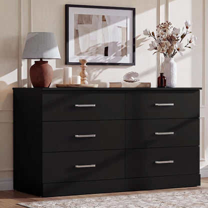 YESHOMY 6 Dressers for Bedroom, Chest of Drawers, Dark Black