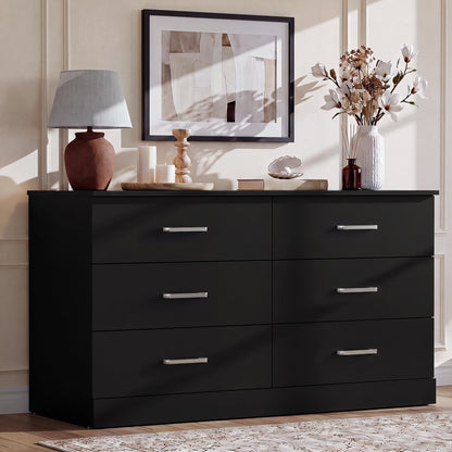 YESHOMY 6 Dressers for Bedroom, Chest of Drawers, Dark Black