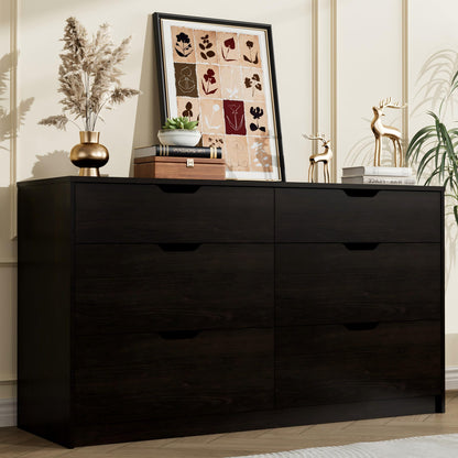 YESHOMY Dresser for Bedroom, 47.2" Modern Wood Chest with 6 Drawers, White