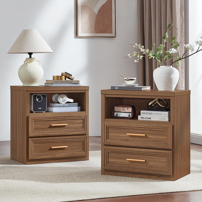 RWYHG 55.1" Wide Farmhouse 6 Drawers Dresser for Bedroom, Light Walnut