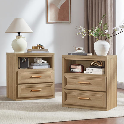 RWYHG 55.1" Wide Farmhouse 6 Drawers Dresser for Bedroom, Light Walnut