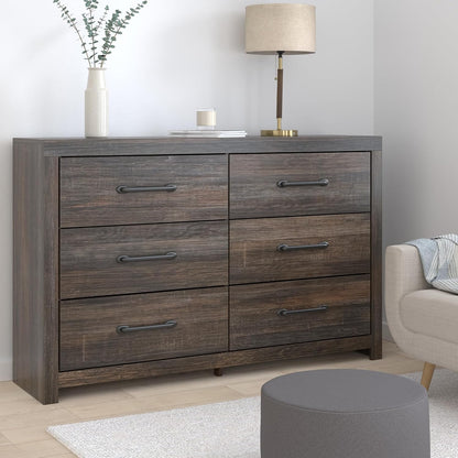 Signature Design by Ashley Rustic 6 Drawer Bedroom Dresser, Drystan