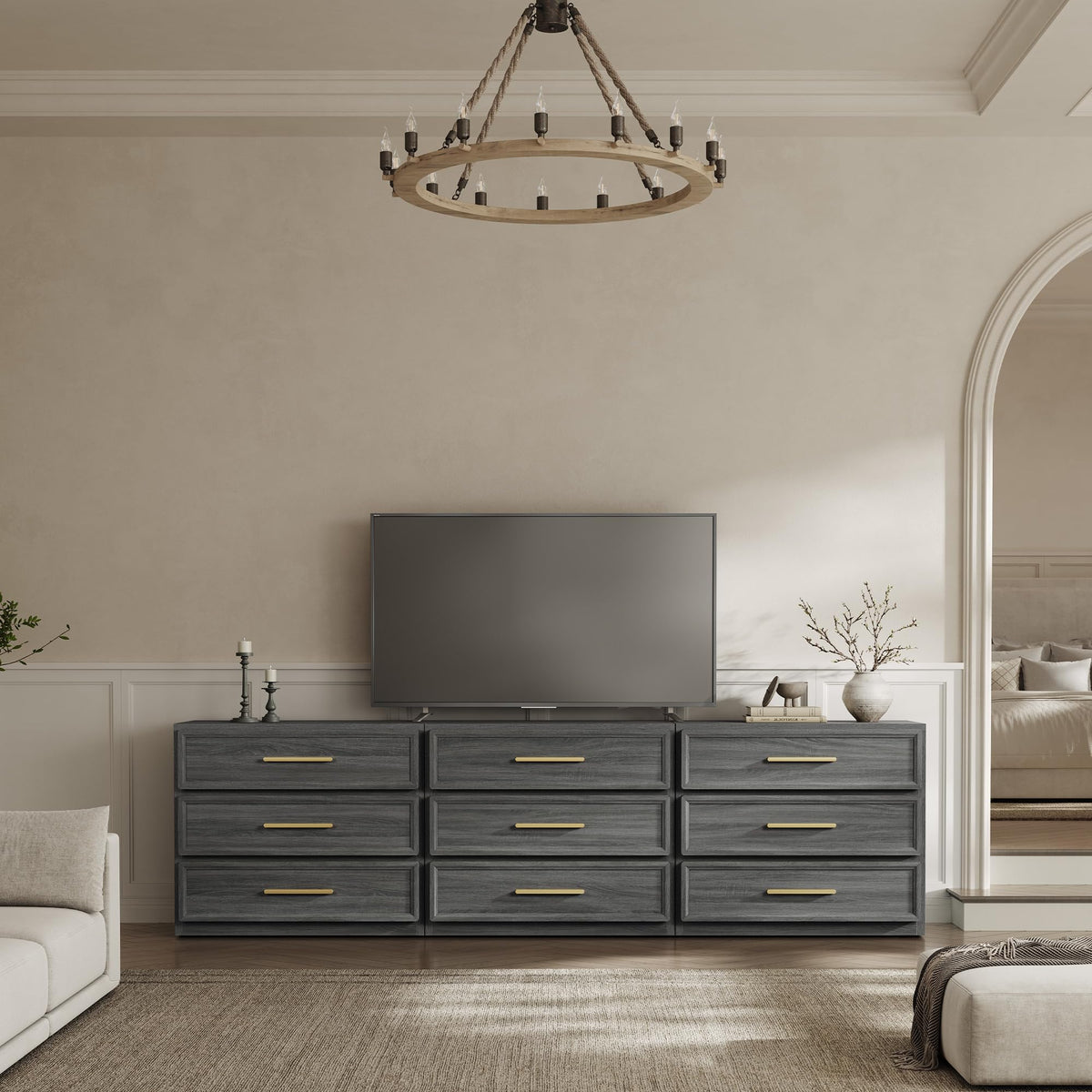 SICOTAS Oversized Night Stand Set 2 for Bedroom 31.3" Bedside Table