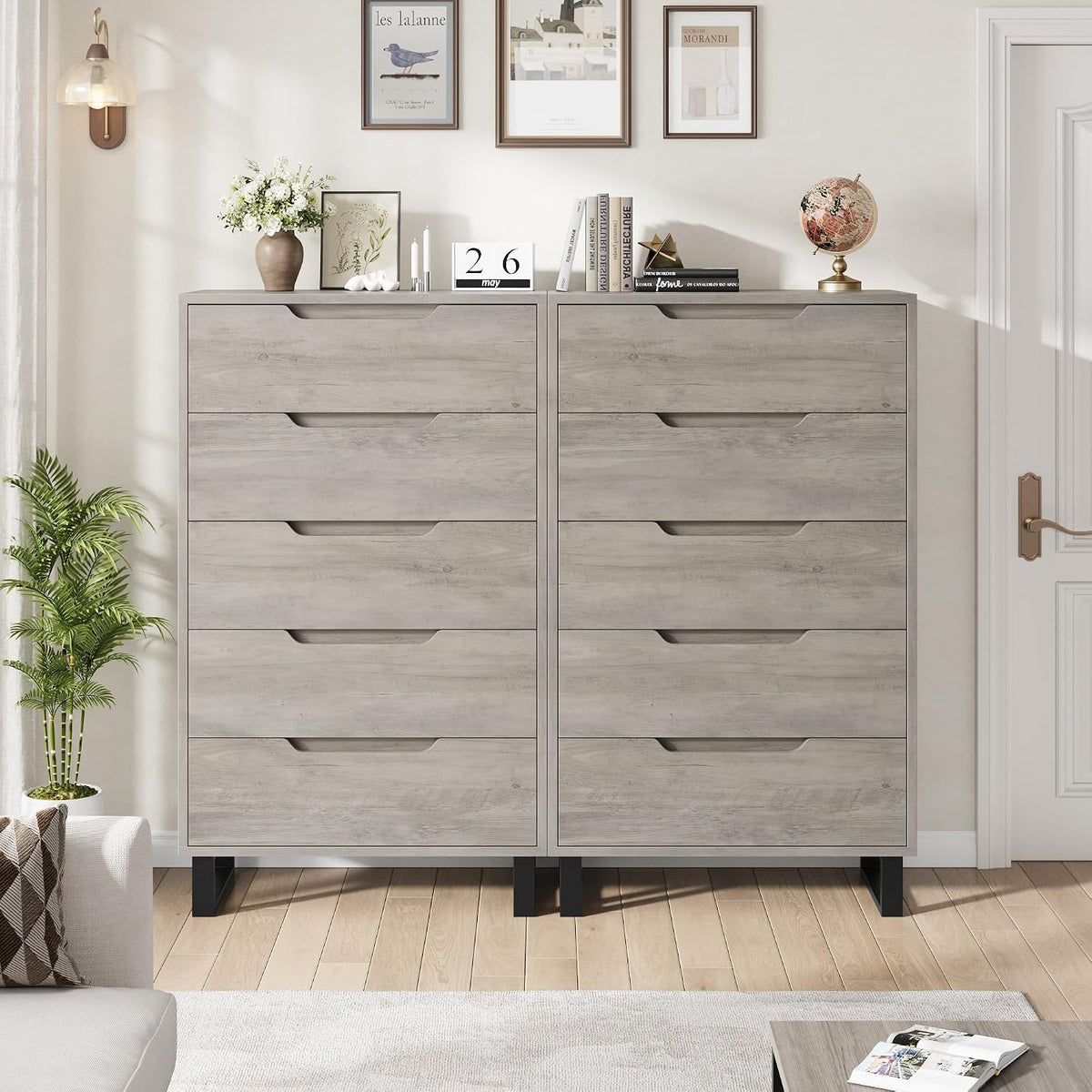Garvee 5 Dresser for Bedroom, 50.5" Vertical Dresser Drawer with Storage
