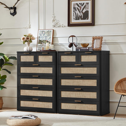 LEYAOYAO Rattan Dresser for Bedroom, 41" Tall Chest of Drawers