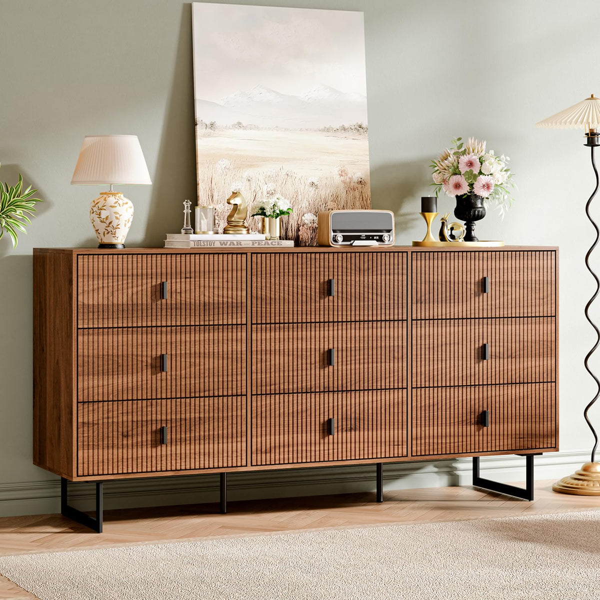 Chrangmay Modern Chest of Drawers with 6 Drawers,Deep Drawers,Clothes Organizer,Large Storage Cabinet for Living Room, Bedroom,Hallway,with Anti-Tipping Device,White
