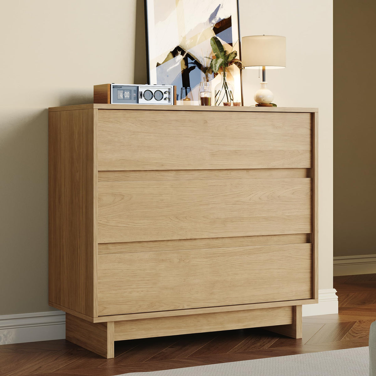 HOUROM Walnut Dresser for Bedroom, 59in Modern 9 Drawer Chest of Drawers