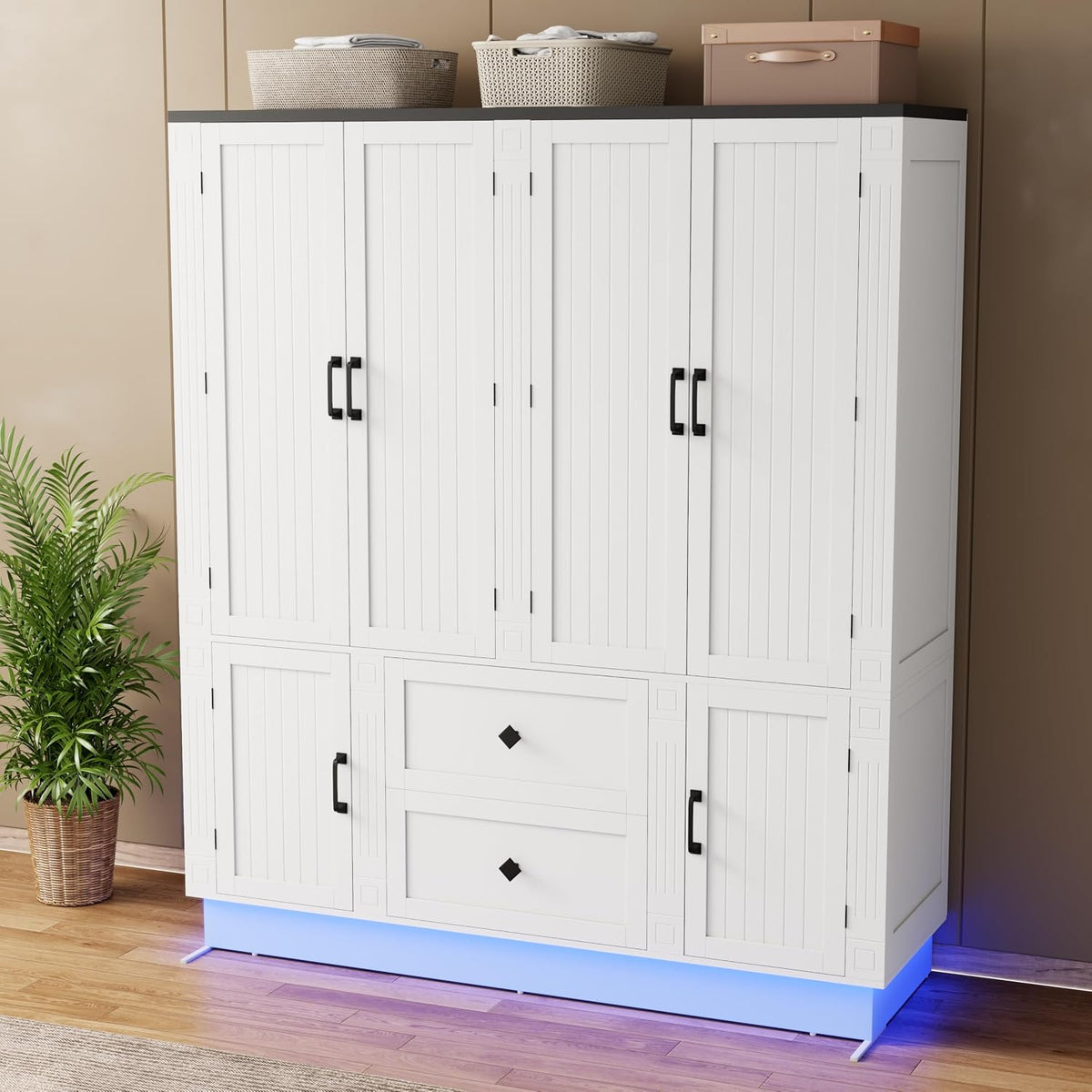 Loomie Wooden Armoire Wardrobe Closet