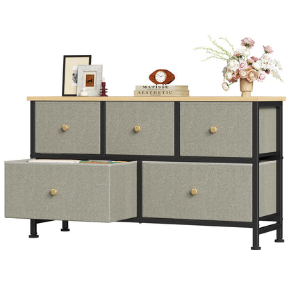 OLIXIS 5 Drawer Black Dresser for Bedroom, Closet Chest Organizer Furniture
