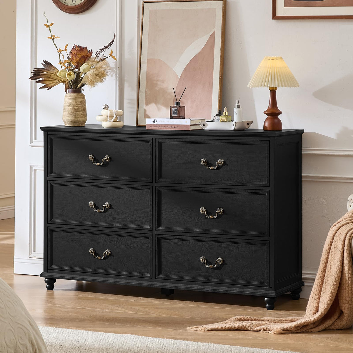 Joaxswe 24" Wide Farmhouse Night Stand Set of 2,Large End Table with 3 Drawers & Metal Handle,Wood Dresser for Bedroom,Bed Side Table Chest of Drawers Cabinet,Natural Nightstand for Living Room,Closet