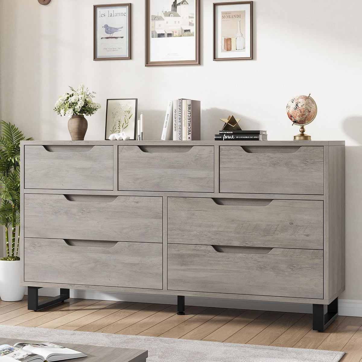 Garvee 7 Dresser for Bedroom, 55" Wide Dresser Drawer with Storage