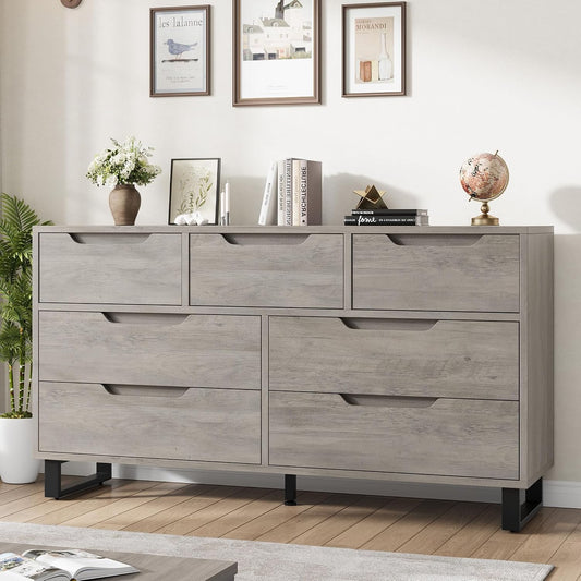 Garvee 7 Dresser for Bedroom, 55" Wide Dresser Drawer with Storage