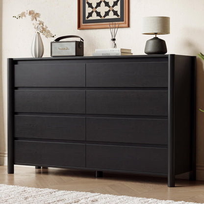 HOUROM Walnut Dresser for Bedroom,63"Wide 9 Drawer Mid Century Modern Chest