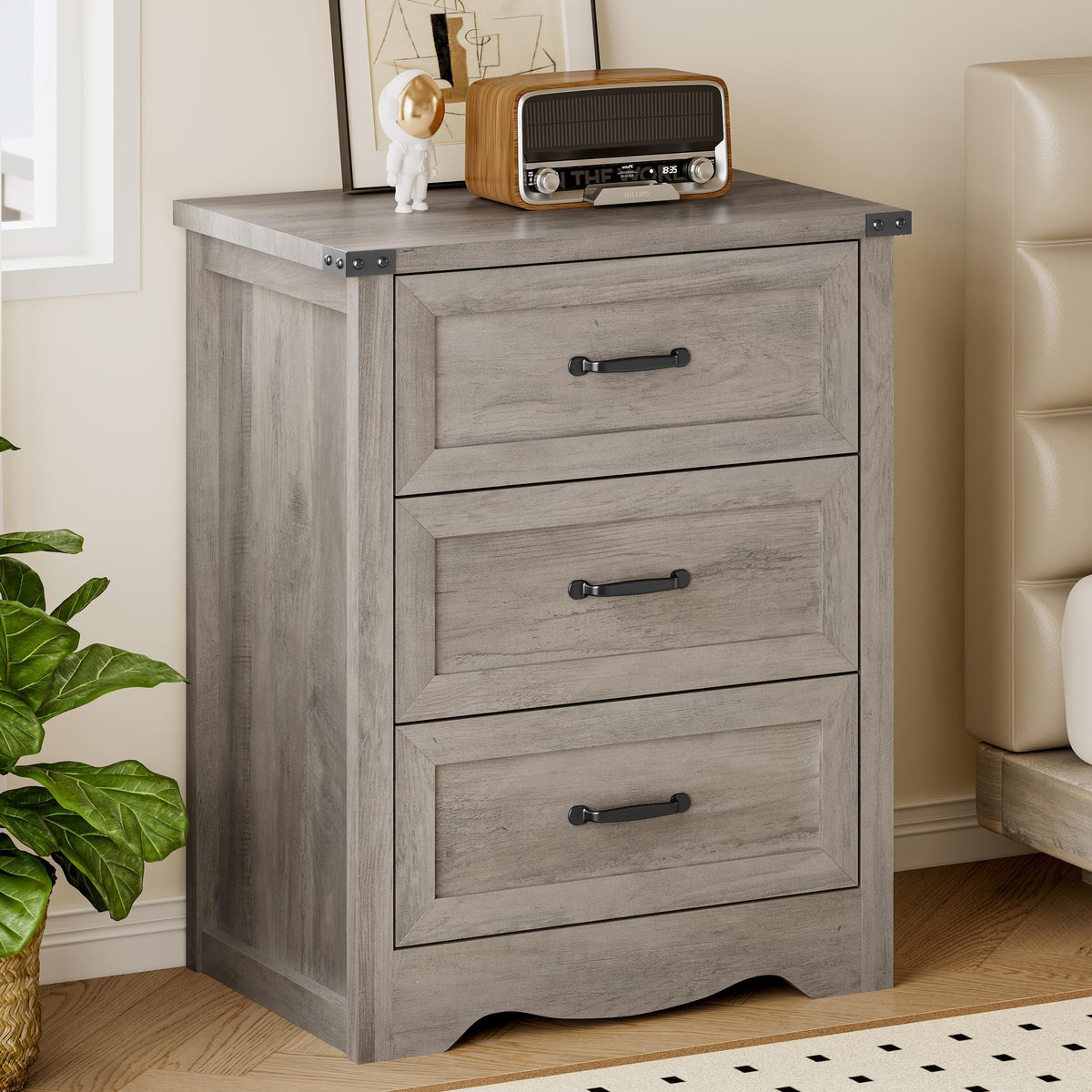 BORNOON 6-Drawer Dresser for Bedroom, Modern Wooden Chest of Drawers with Metal Handles, Anti-Tipping Design, Sturdy and Stable Storage Organizer for Living Room, Entryway, Home Office