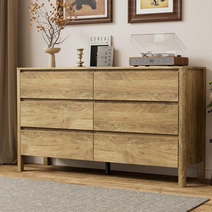 Furniway 31.5" Wide 3 Drawer Wood Dresser for Bedroom with Legs, Walnut