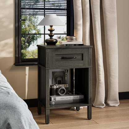White Farmhouse Nightstands, Nightstand with Drawers, Small Bedside Table
