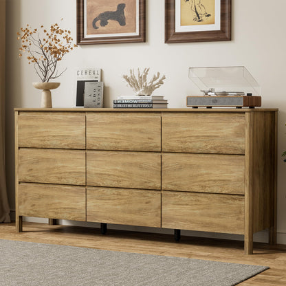 Furniway 31.5" Wide 3 Drawer Wood Dresser for Bedroom with Legs, Walnut