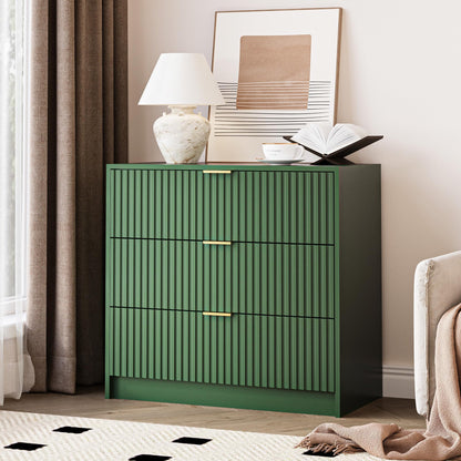 MAISONARIA 55" Wide Fluted 6-Drawer Double Dresser for Bedroom, Black