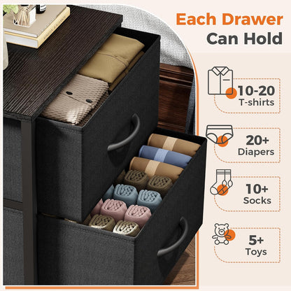 Sweetcrispy Nightstands Set of 2 with 2 Storage Drawer, Small Bedside Table