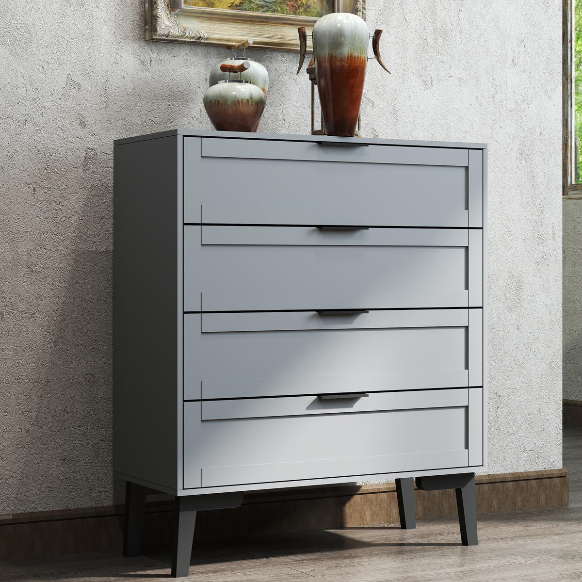 TaoHFE 6 Drawer Dresser for Bedroom Modern White Chest of Drawers