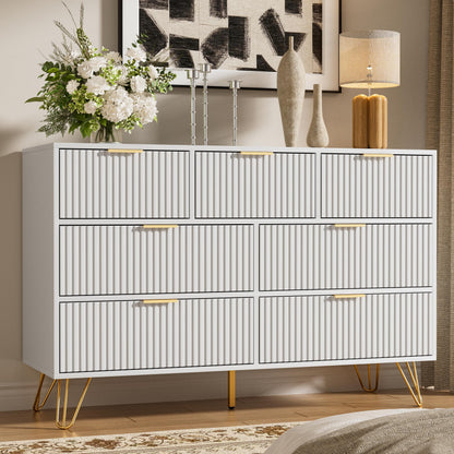 Furniway Black 5 Drawer Dresser for Bedroom, Curved Tall Dresser with Push-to-Open Design, Chest of Drawers for Bedroom, Living Room, Hallway, 15.7”D x 32”W x 47.2”H