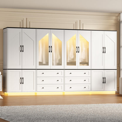 Gyfimoie Tall Armoire Wardrobe Closet with 2 Door and 3 Drawers