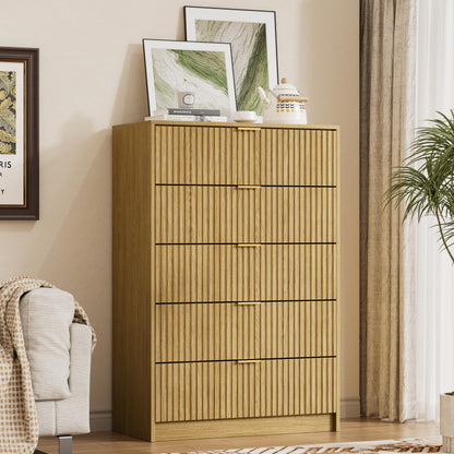 Furniway 55" Wide Green Dresser for Bedroom, Fluted 8 Drawer Dresser
