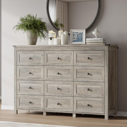 BORNOON 9-Drawer Dresser, Modern Wooden Storage Chest of Drawers, Dresser TV Stand, Wood Drawer Organizer with Metal Handles for Bedroom, Living Room, Hallway