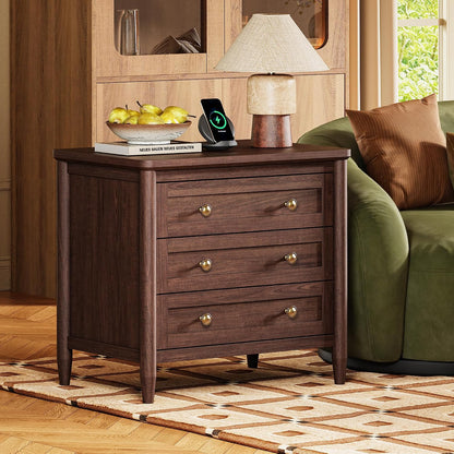 Huuger 27''H Tall Nightstands with Hidden Charging Station