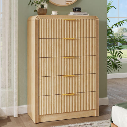 Decofy Fluted 9 Drawers Dresser, 63'' Wide Chest of Drawers for Bedroom